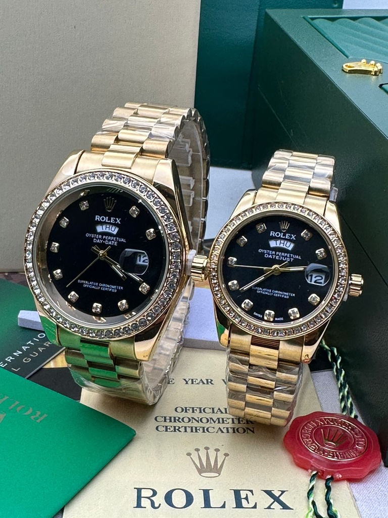 ROLEX OYSTER PERPECTUAL DAY - DATE GOLD_BLACK EDITION WATCH