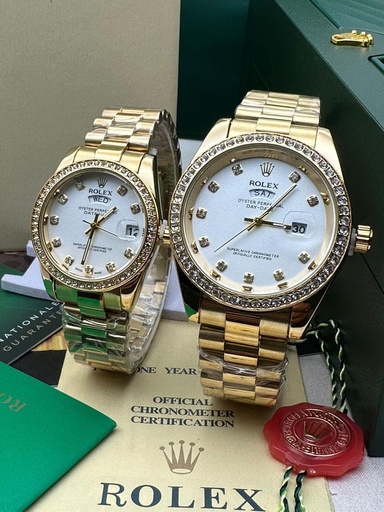 ROLEX OYSTER PERPECTUAL DAY - DATE  EVEROSE GOLD EDITION WATCH