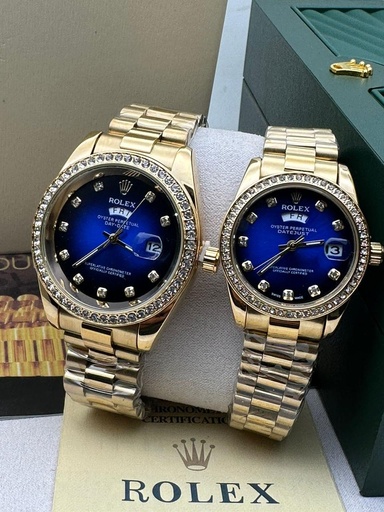 ROLEX OYSTER PERPECTUAL DAY - DATE GOLD_BLUE EDITION WATCH