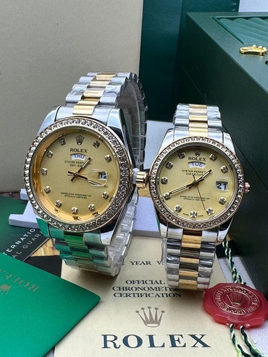 ROLEX OYSTER PERPECTUAL DAY - DATE GOLD_SILER EDITION WATCH